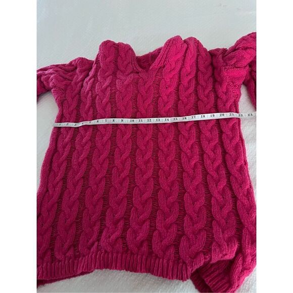 Hot pink braided hooded sweater size 1xl - Picture 6 of 7